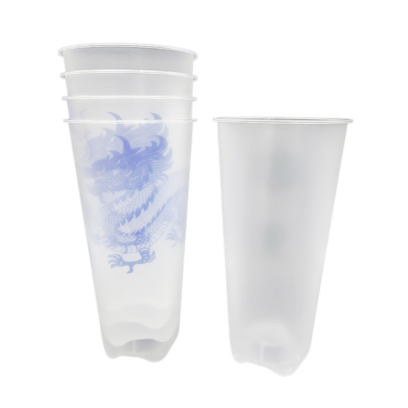 PP Plastikmilch Tee Tasse im Schimmelpilzetikett